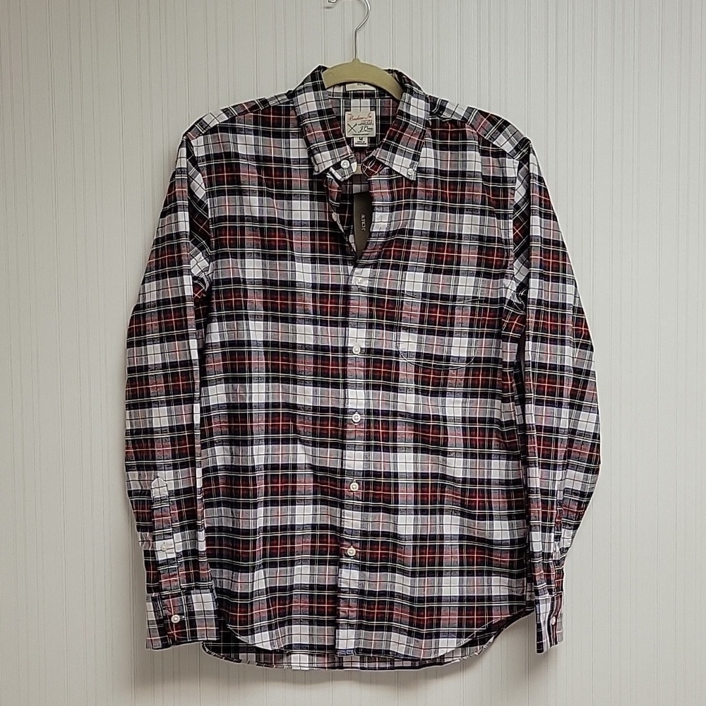 J Crew broken-in Oxford slimfit button down medium men's red green blue New